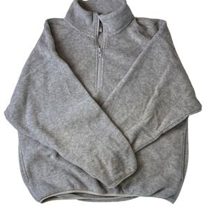 Aritzia TNA Sno Polar Gray Quarter-Zip Fleece Pullover M
